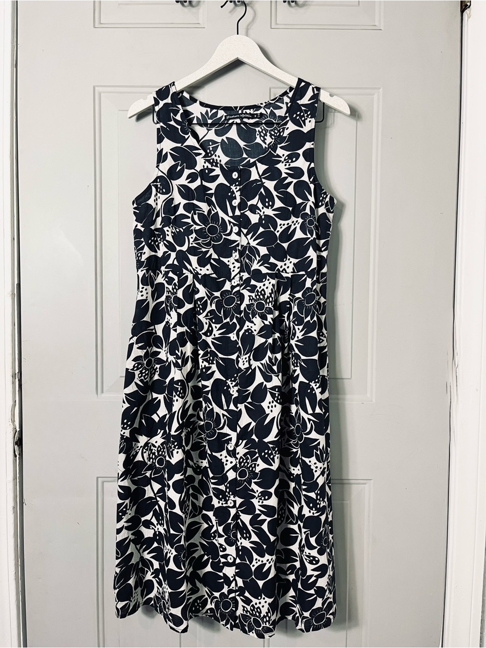 Gudrun Sjoden 100% Organic Cotton Lightweight Casual A Line Floral Midi Dress